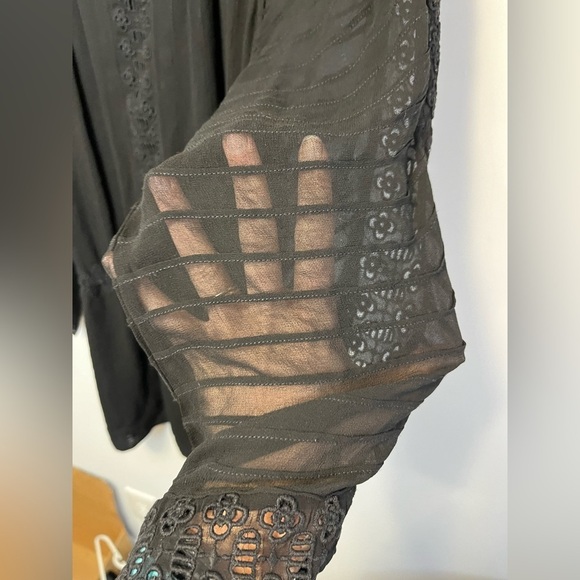 Leifsdottir Anthroplogie Drop Waist Embroidery and Eyelet Dress with Waist Dress - Picture 5 of 12